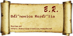 Bánovics Rozália névjegykártya
