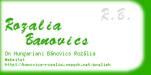 rozalia banovics business card