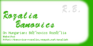 rozalia banovics business card
